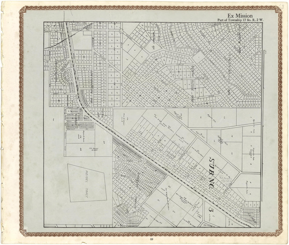 Ex Mission from Plat Book of San Diego County, California 1912 by Relic Map Company