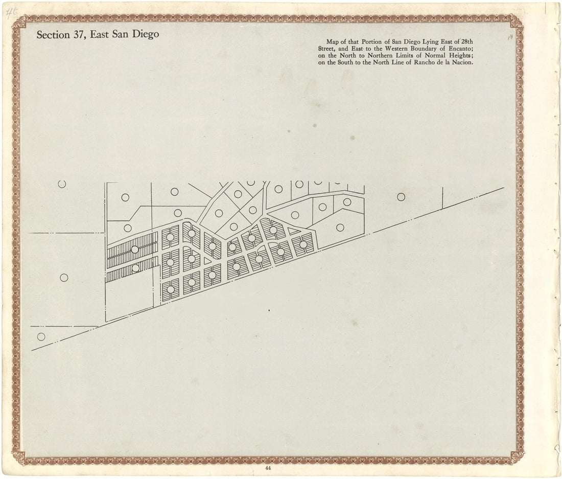 Section 37, East San Diego from Plat Book of San Diego County, California 1912 by Relic Map Company