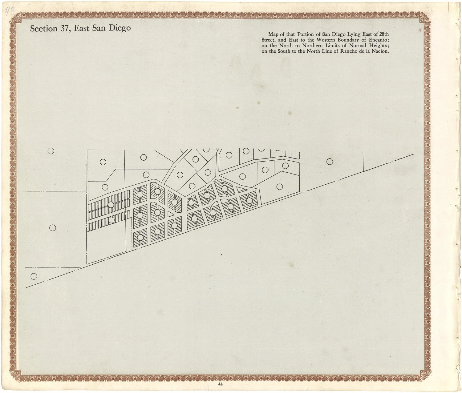 Section 37, East San Diego from Plat Book of San Diego County, California 1912 by Relic Map Company
