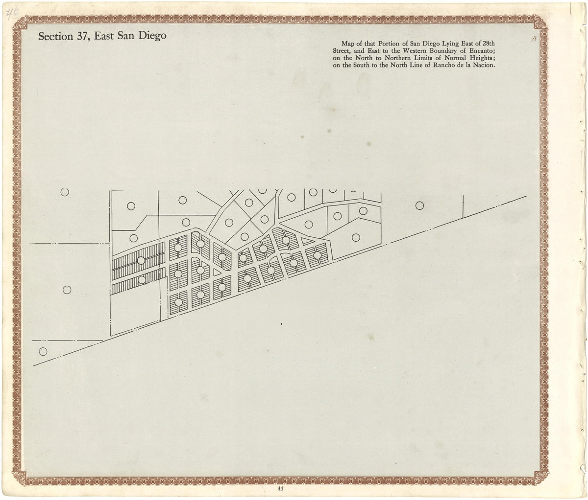 Section 37, East San Diego from Plat Book of San Diego County, California 1912 by Relic Map Company