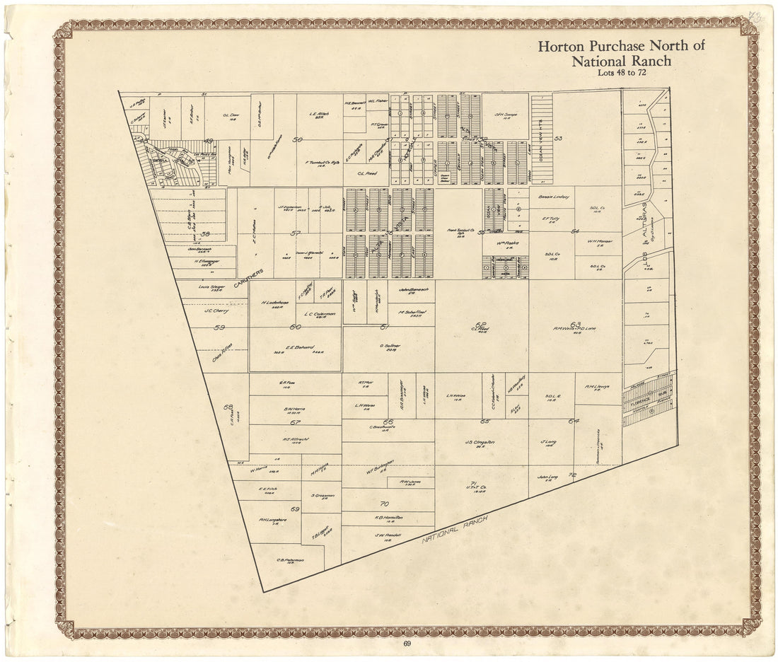 Horton Purchase North of National Ranch from Plat Book of San Diego County, California 1912 by Relic Map Company