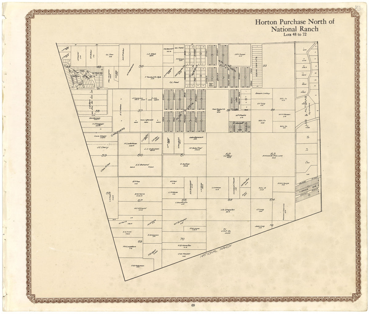 Horton Purchase North of National Ranch from Plat Book of San Diego County, California 1912 by Relic Map Company