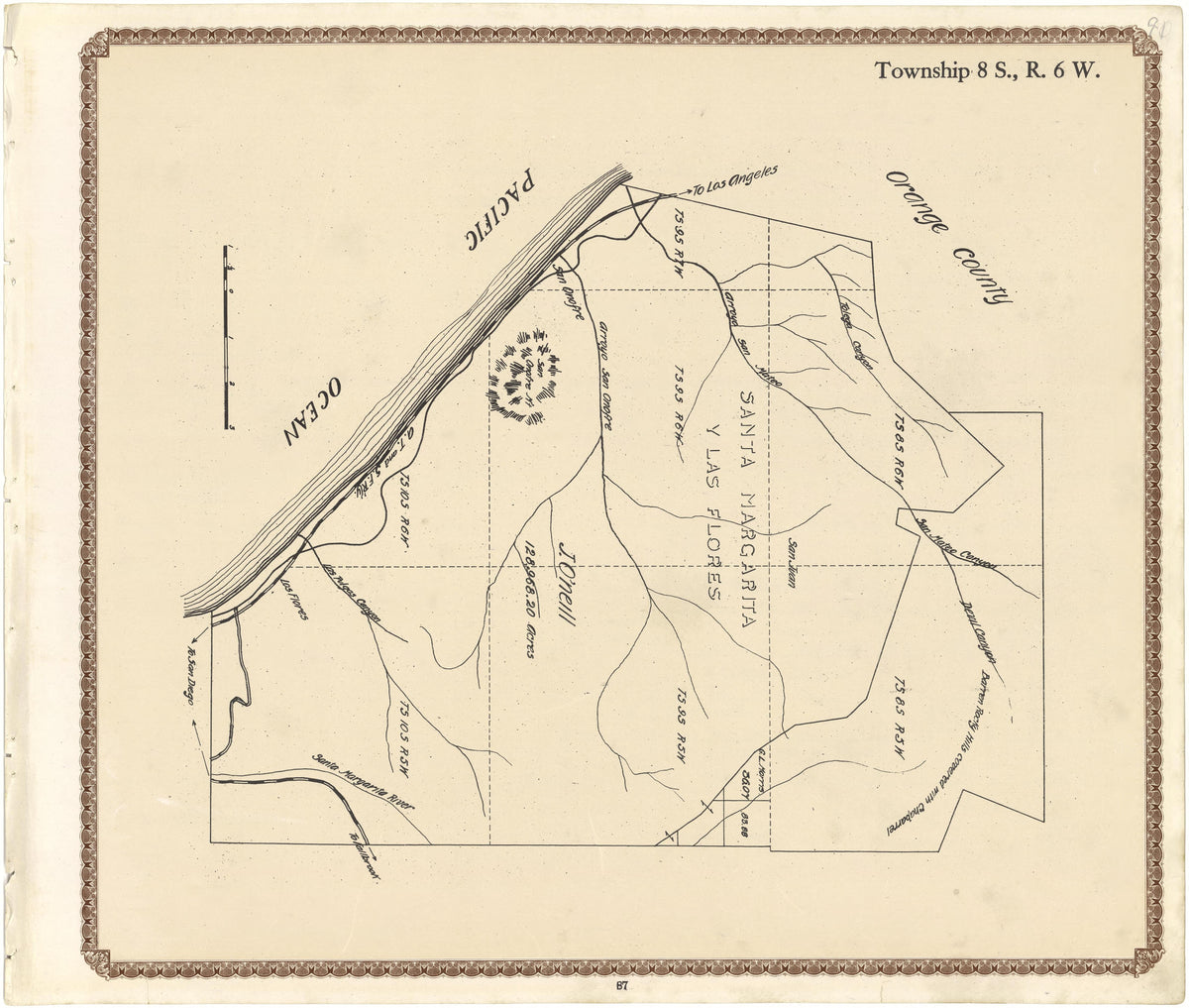 Township 8 S., R. 6 W from Plat Book of San Diego County, California 1912 by Relic Map Company