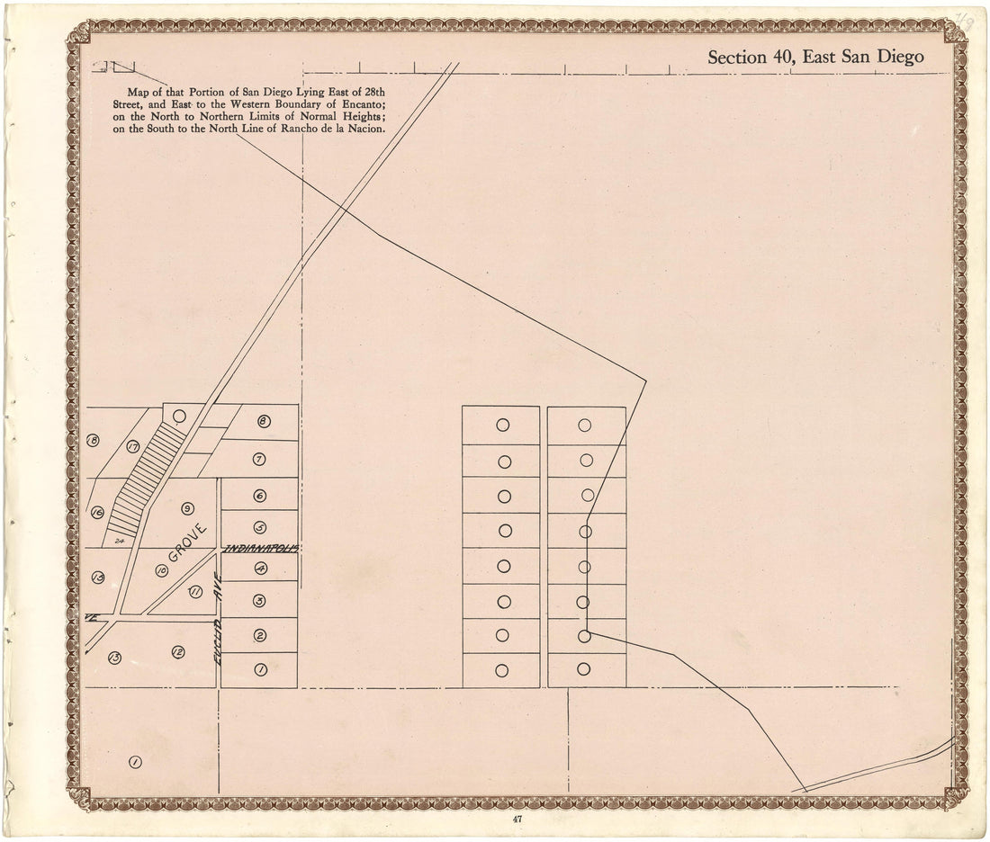 Section 40, East San Diego from Plat Book of San Diego County, California 1912 by Relic Map Company