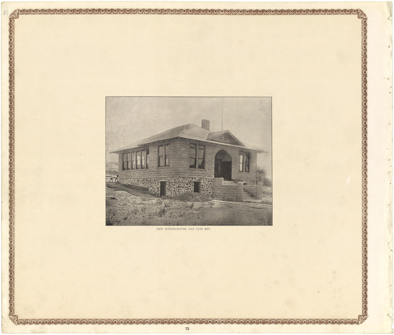 New Schoolhouse, San Luis Rey from Plat Book of San Diego County, California 1912 by Relic Map Company