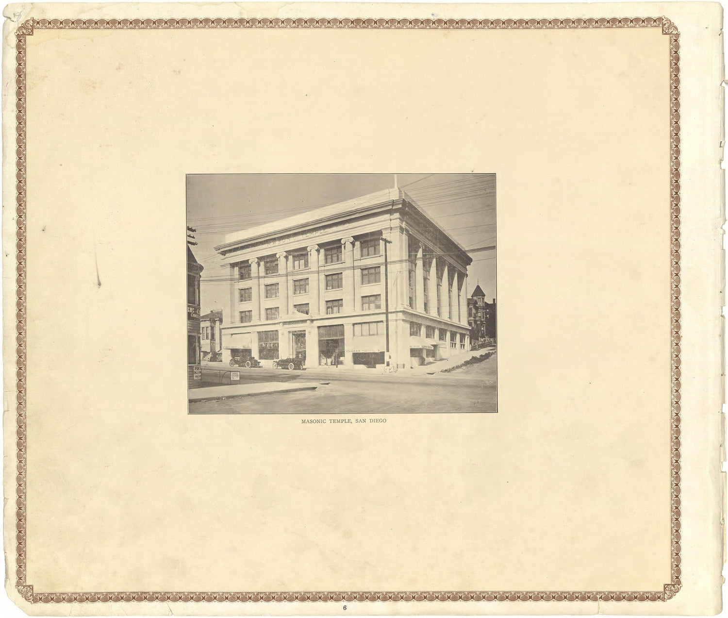 Masonic Temple, San Diego from Plat Book of San Diego County, California 1912 by Relic Map Company