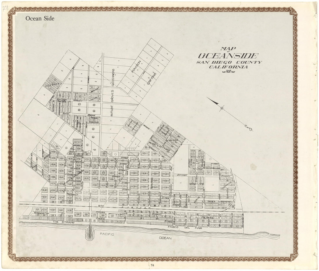 Map of Oceanside San Diego County, California from Plat Book of San Diego County, California 1912 by Relic Map Company