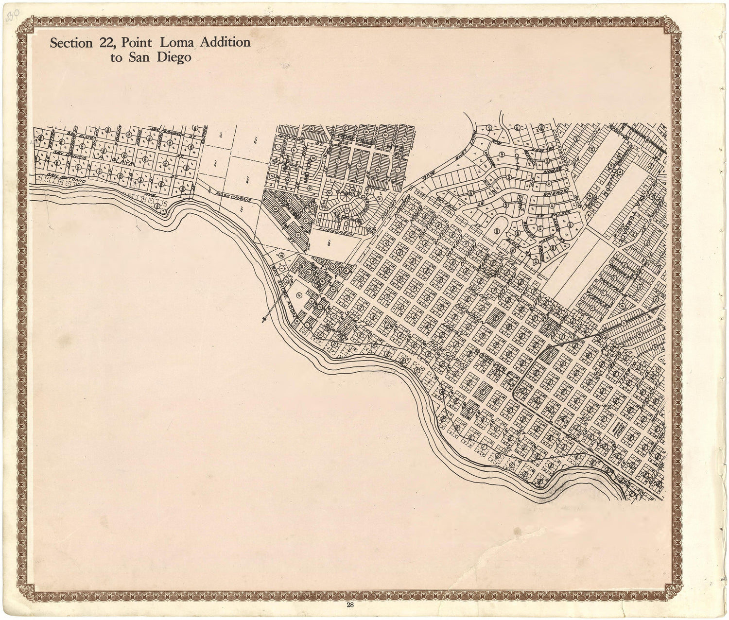 Section 22, Point Loma Addition to San Diego from Plat Book of San Diego County, California 1912 by Relic Map Company