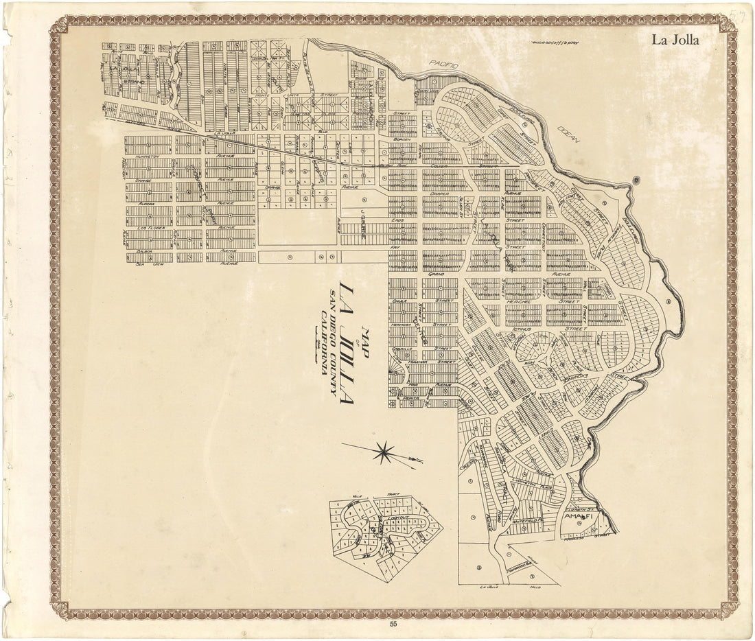 Map of La Jolla San Diego County, California from Plat Book of San Diego County, California 1912 by Relic Map Company