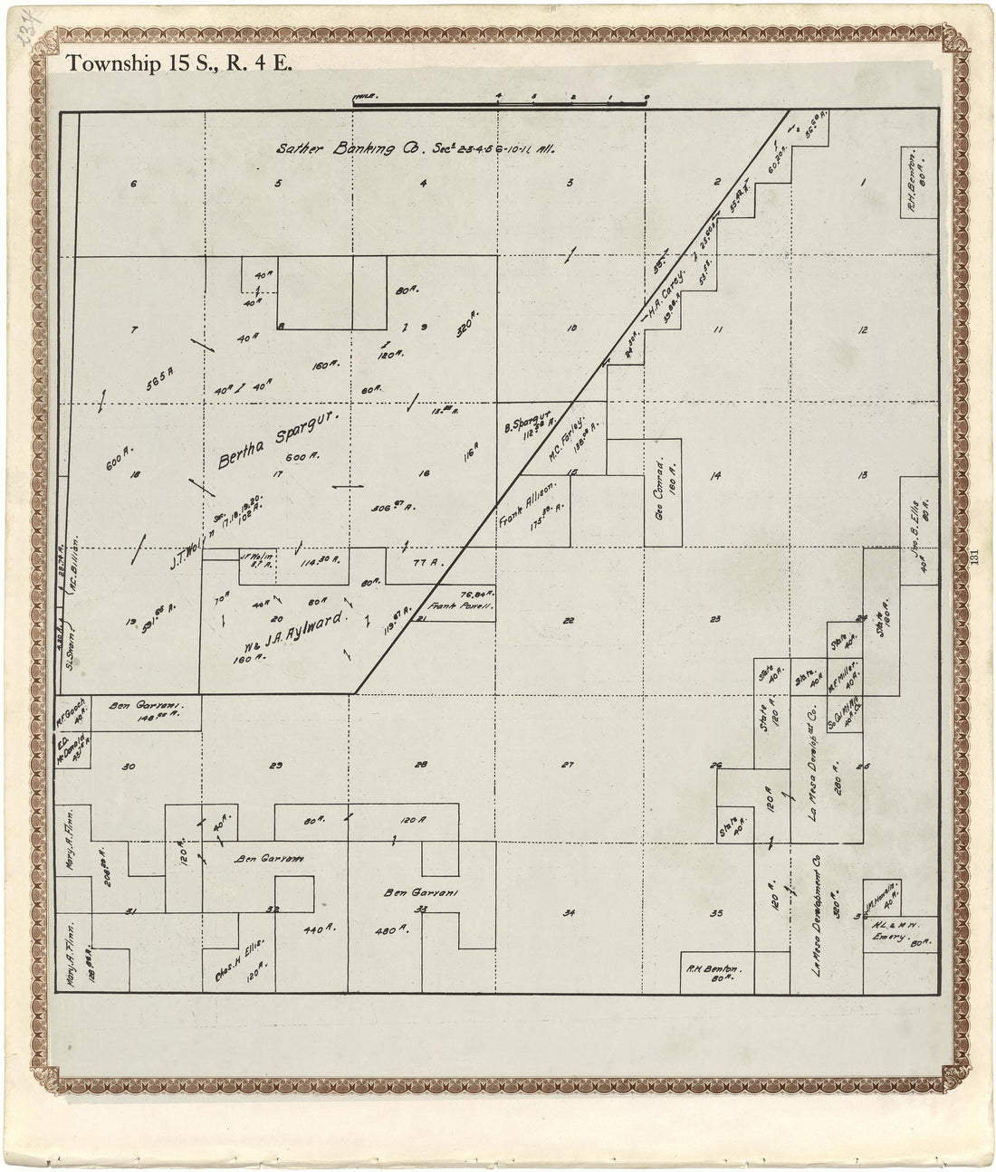Township 15 S., R. 4 E from Plat Book of San Diego County, California 1912 by Relic Map Company