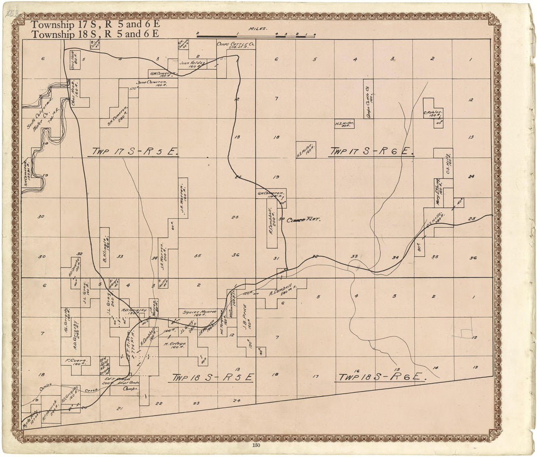 Township 17 S., R. 5 and 6 E; Township 18 S., R. 5 and 6 E from Plat Book of San Diego County, California 1912 by Relic Map Company