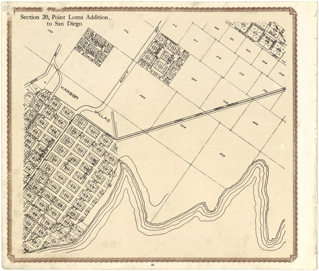 Section 20, Point Loma Addition to San Diego from Plat Book of San Diego County, California 1912 by Relic Map Company