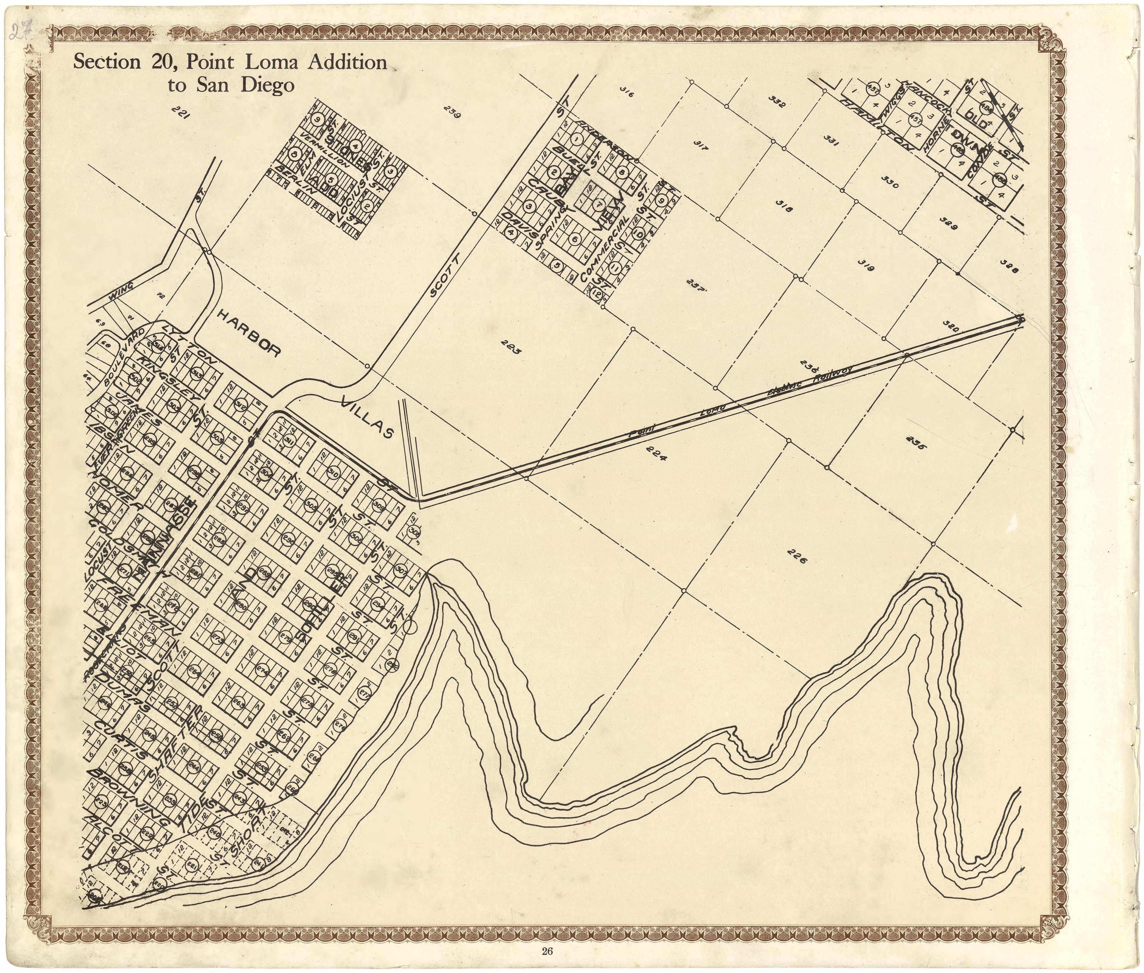 Section 20, Point Loma Addition to San Diego from Plat Book of San Diego County, California 1912 by Relic Map Company