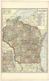 Wisconsin from Standard Atlas of Wood County, Wisconsin : Including a Plat Book of the Villages, Cities and Townships of the County, Map of the State, United States and World : Patrons Directory, Reference … 1909 by Relic Map Company