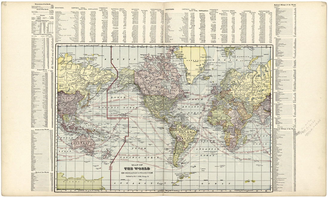 Map of the World On Mercator&