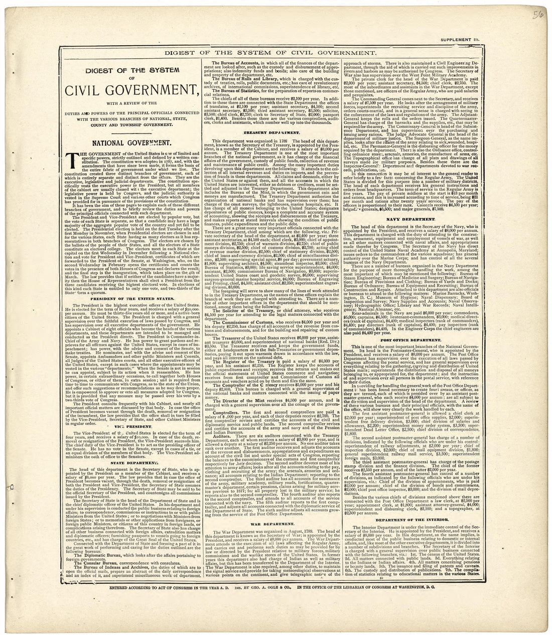 Digest of the System of Civil Government from Standard Atlas of Wood County, Wisconsin : Including a Plat Book of the Villages, Cities and Townships of the County, Map of the State, United States and World : Patrons Directory, Reference … 1909 by Relic Map Company