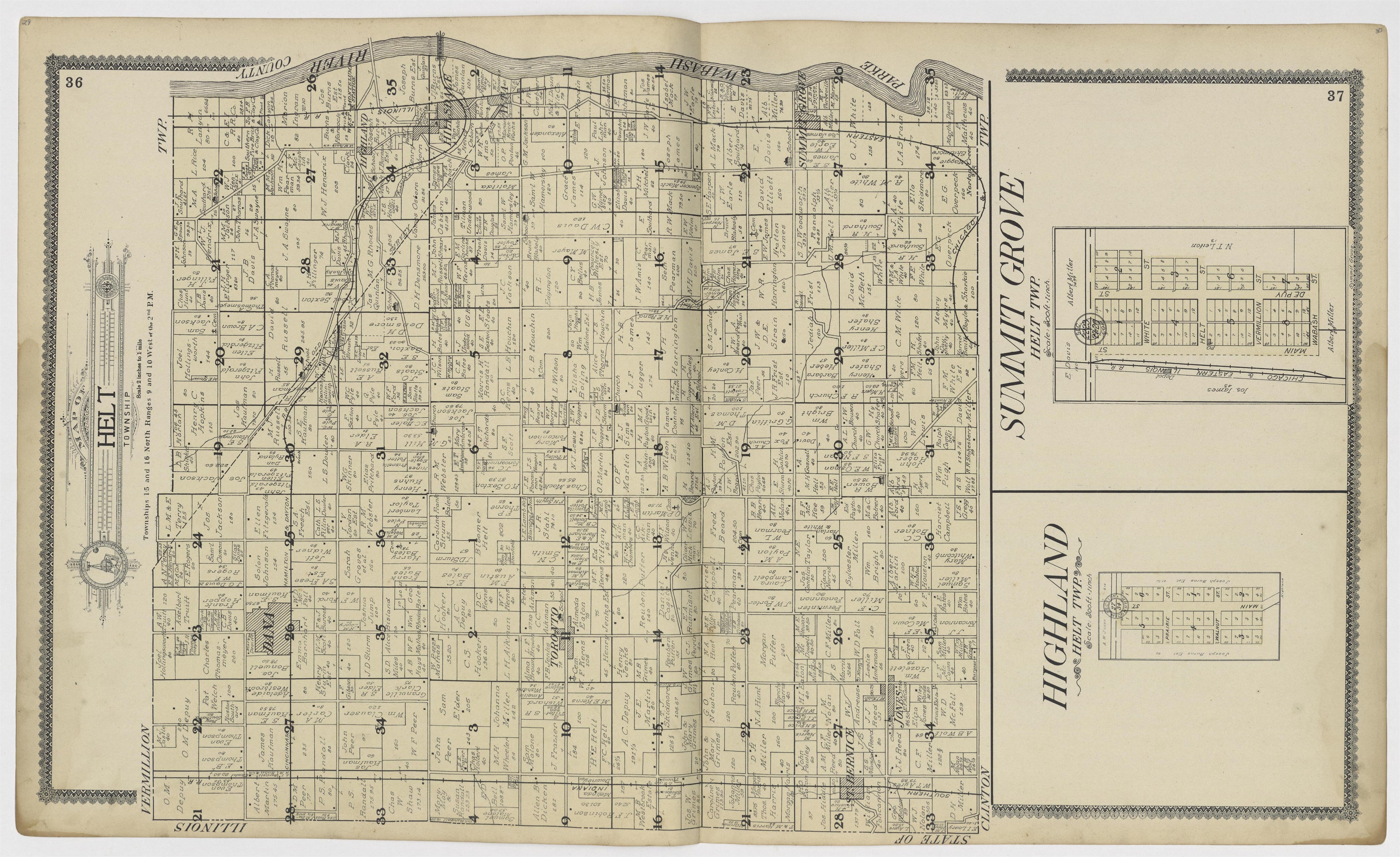 Image 16 of Standard Atlas of Vermillion County, Indiana from Standard Atlas of Vermillion County, Indiana : Including a Plat Book of the Villages, Cities and Townships of the County, Map of the State, United States and World : Patrons Directory, Refe... by Relic Map Company