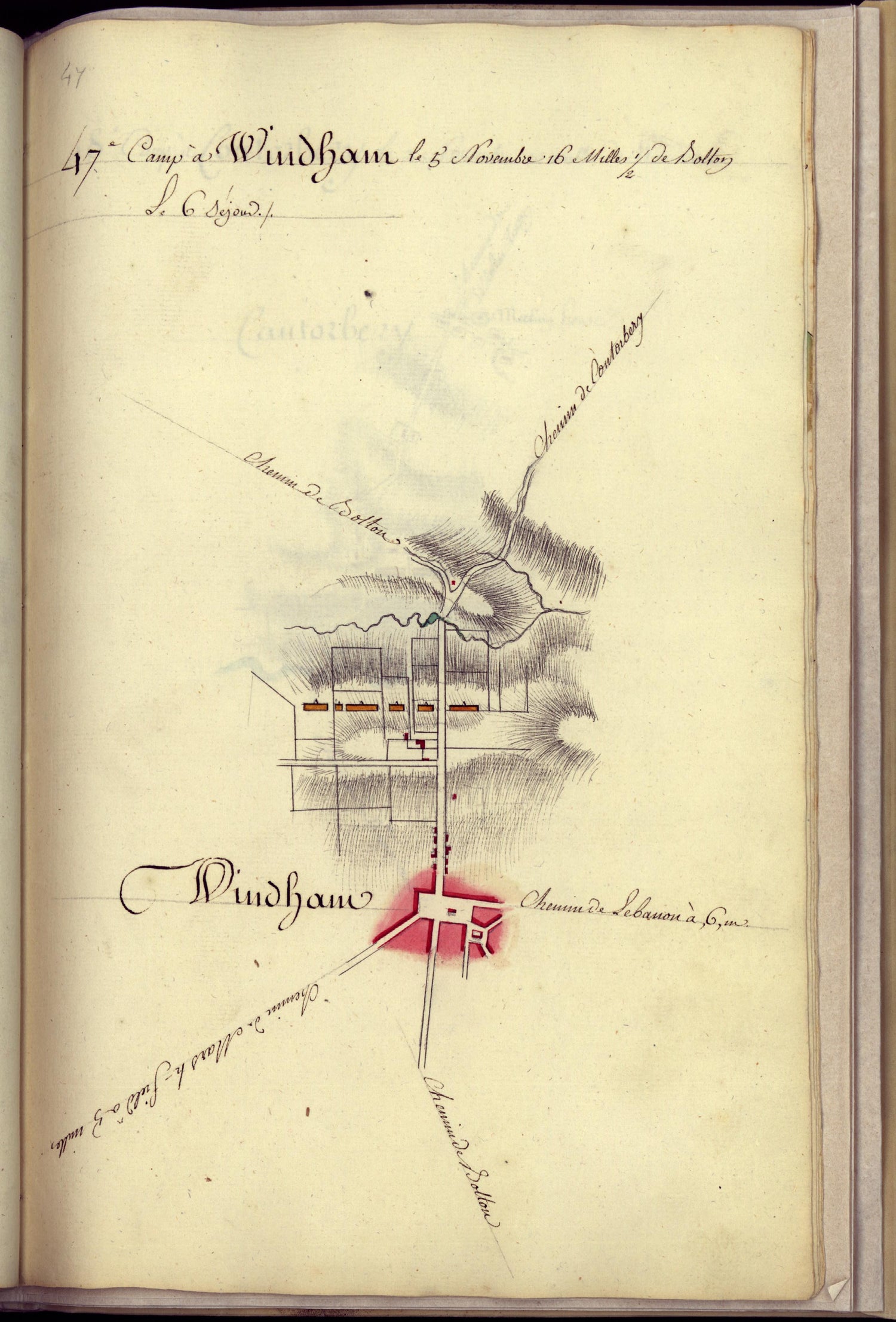 Camp a Windham from Amérique Campagne 1782 by Relic Map Company