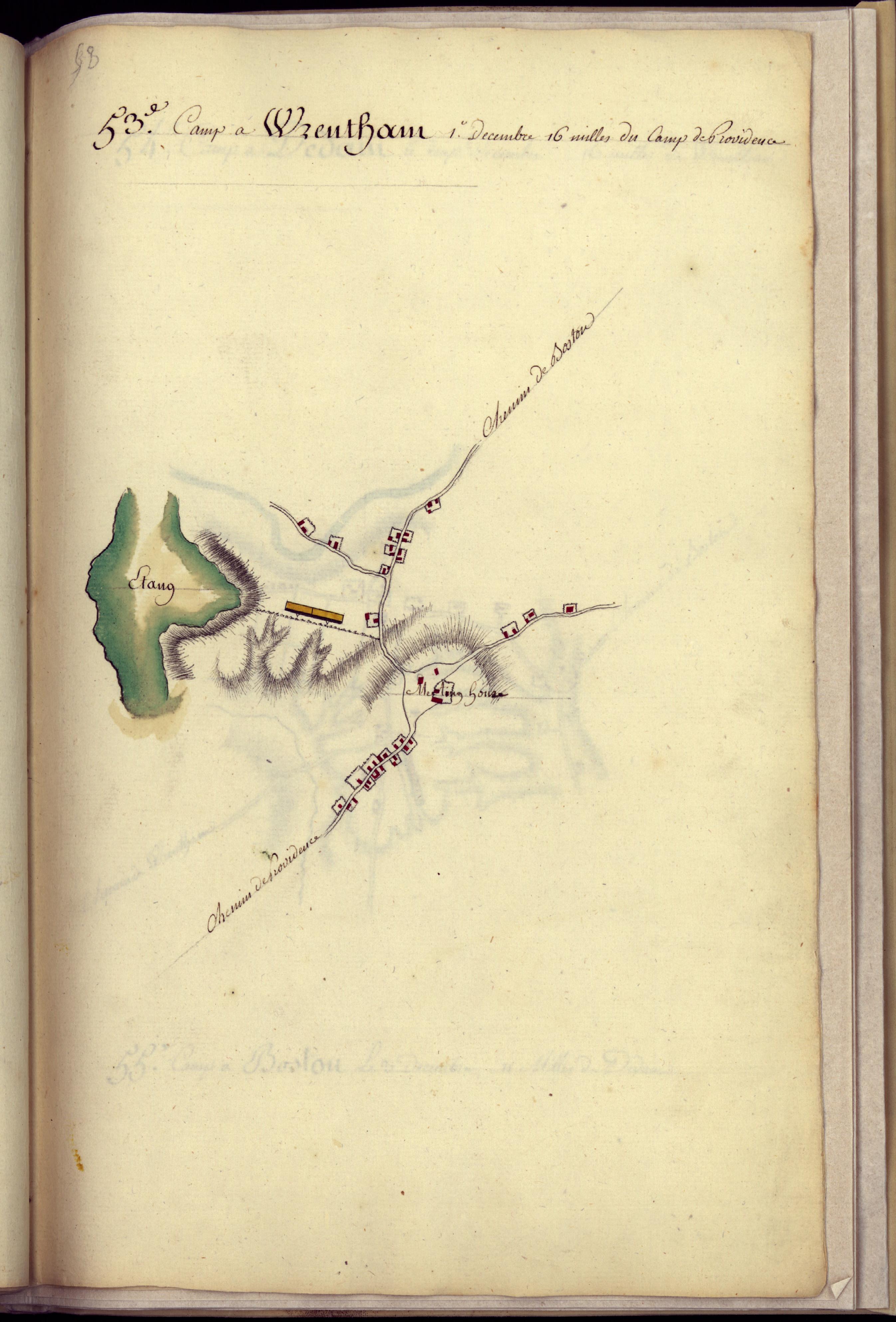 Camp a Wrentham from Amérique Campagne 1782 by Relic Map Company