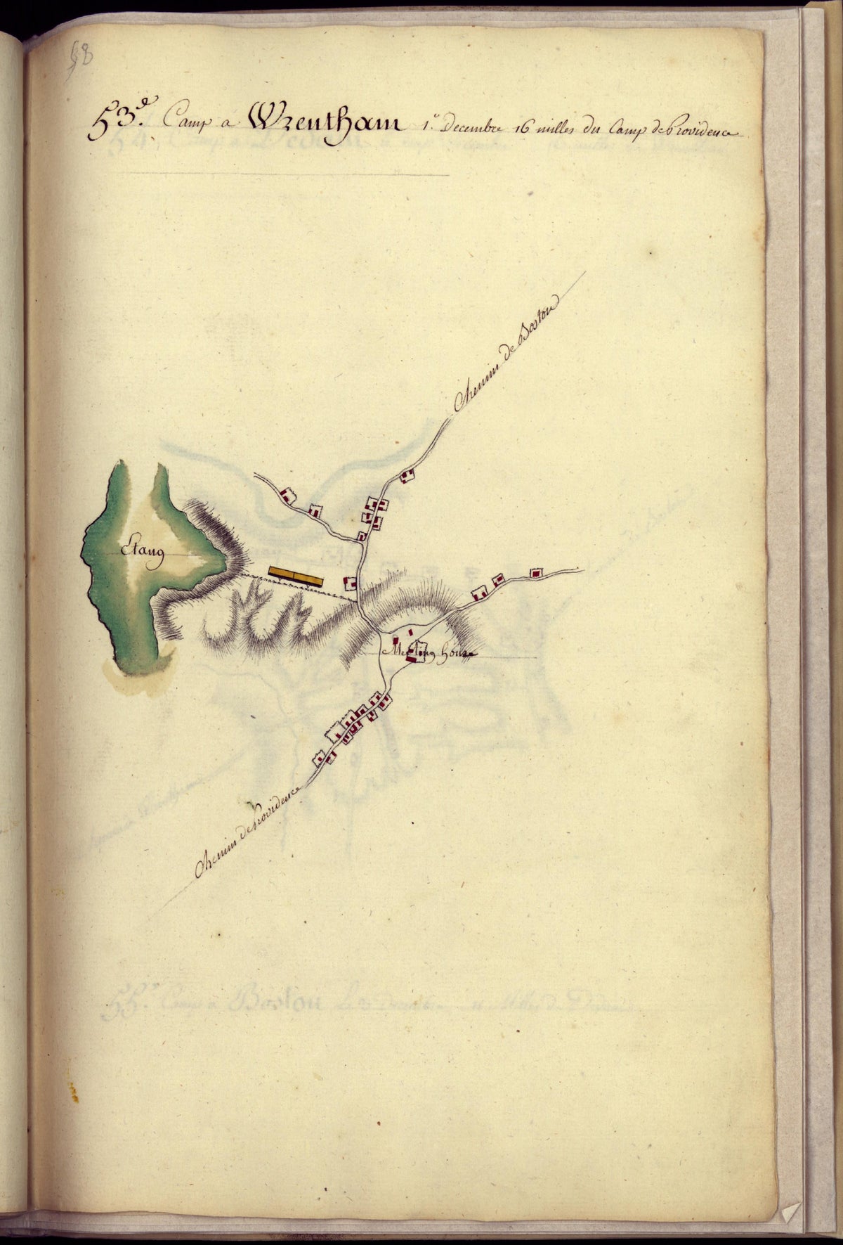 Camp a Wrentham from Amérique Campagne 1782 by Relic Map Company