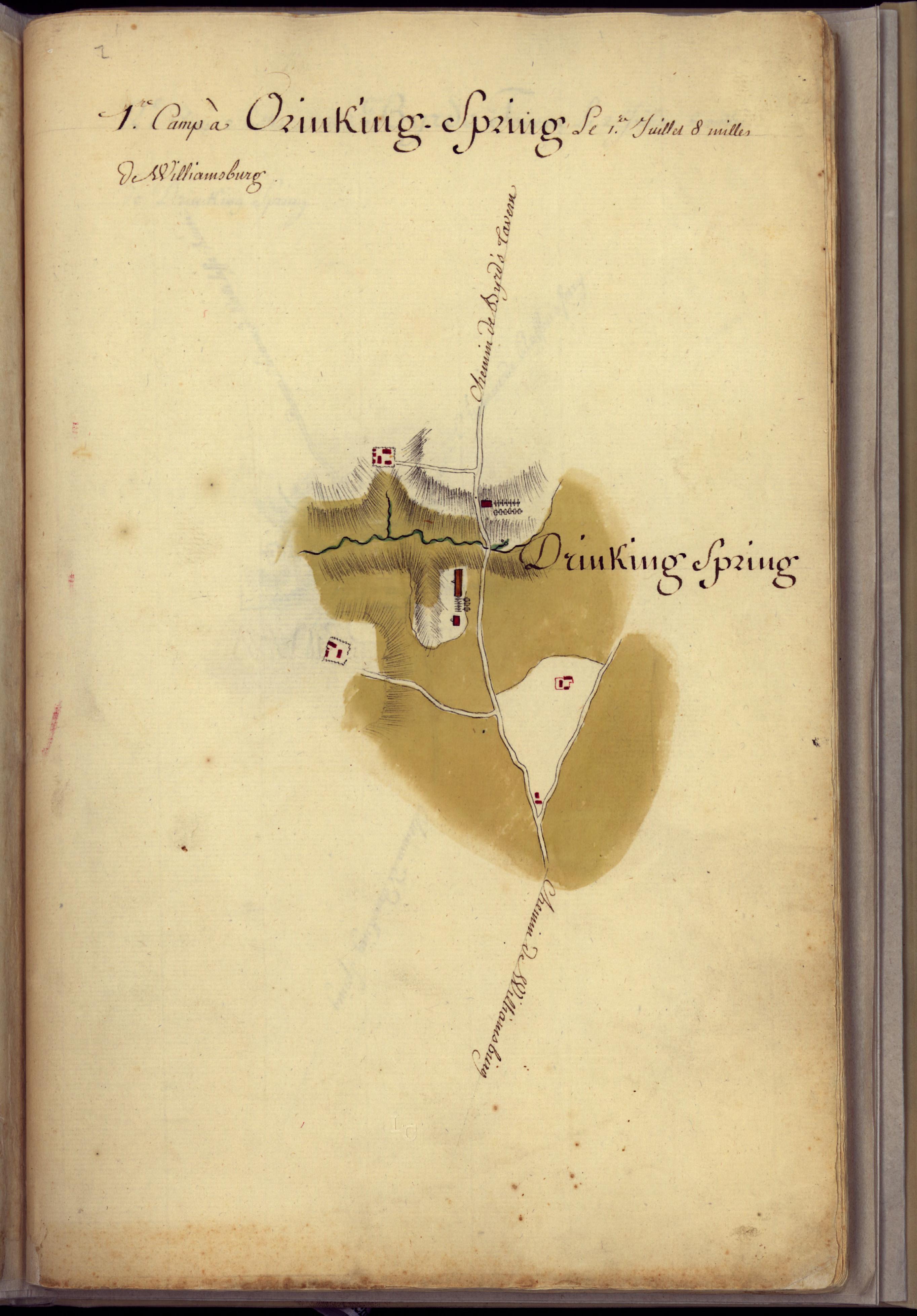 Camp a Drinking Spring from Amérique Campagne 1782 by Relic Map Company