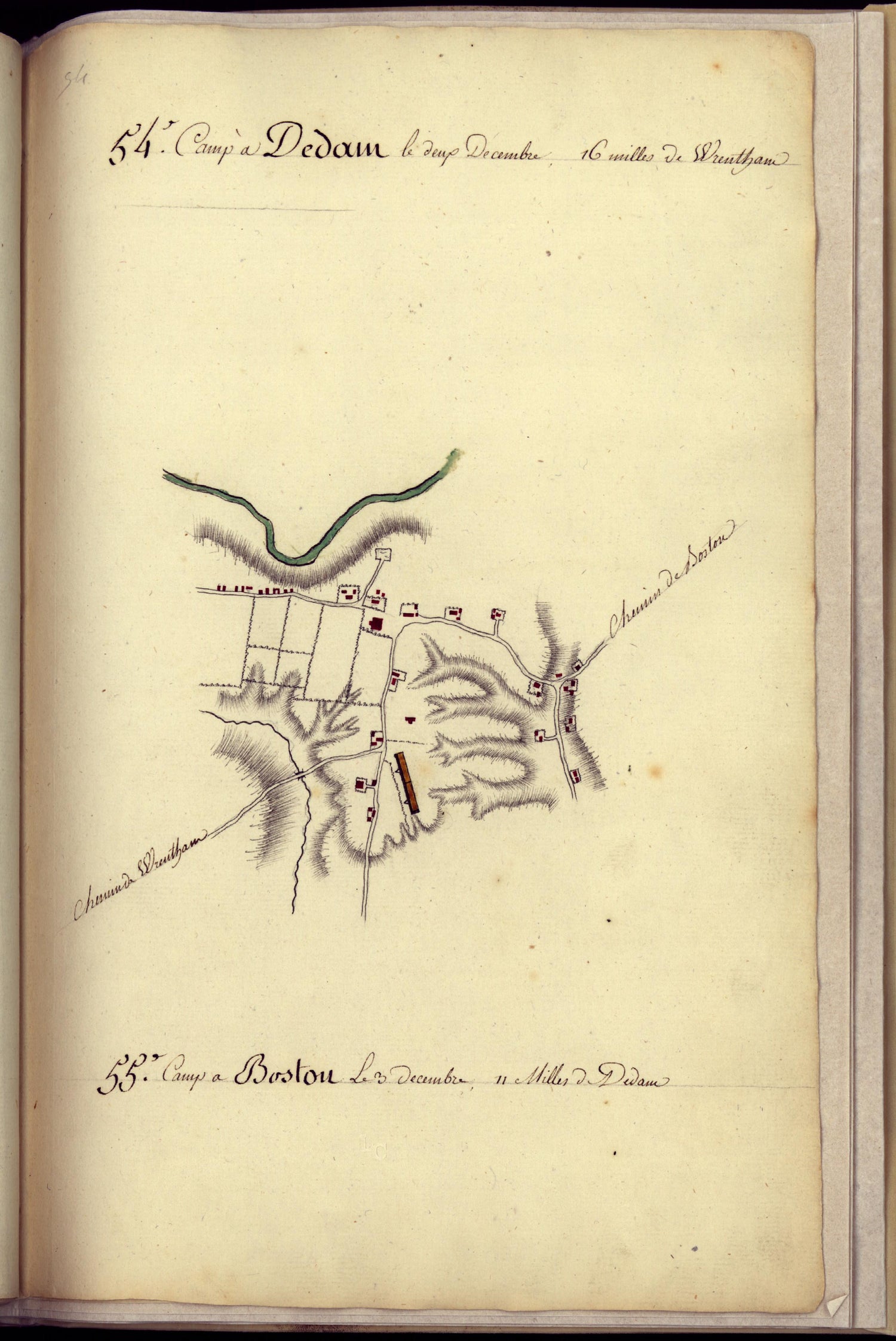 Camp a Dedam Camp a Boston from Amérique Campagne 1782 by Relic Map Company