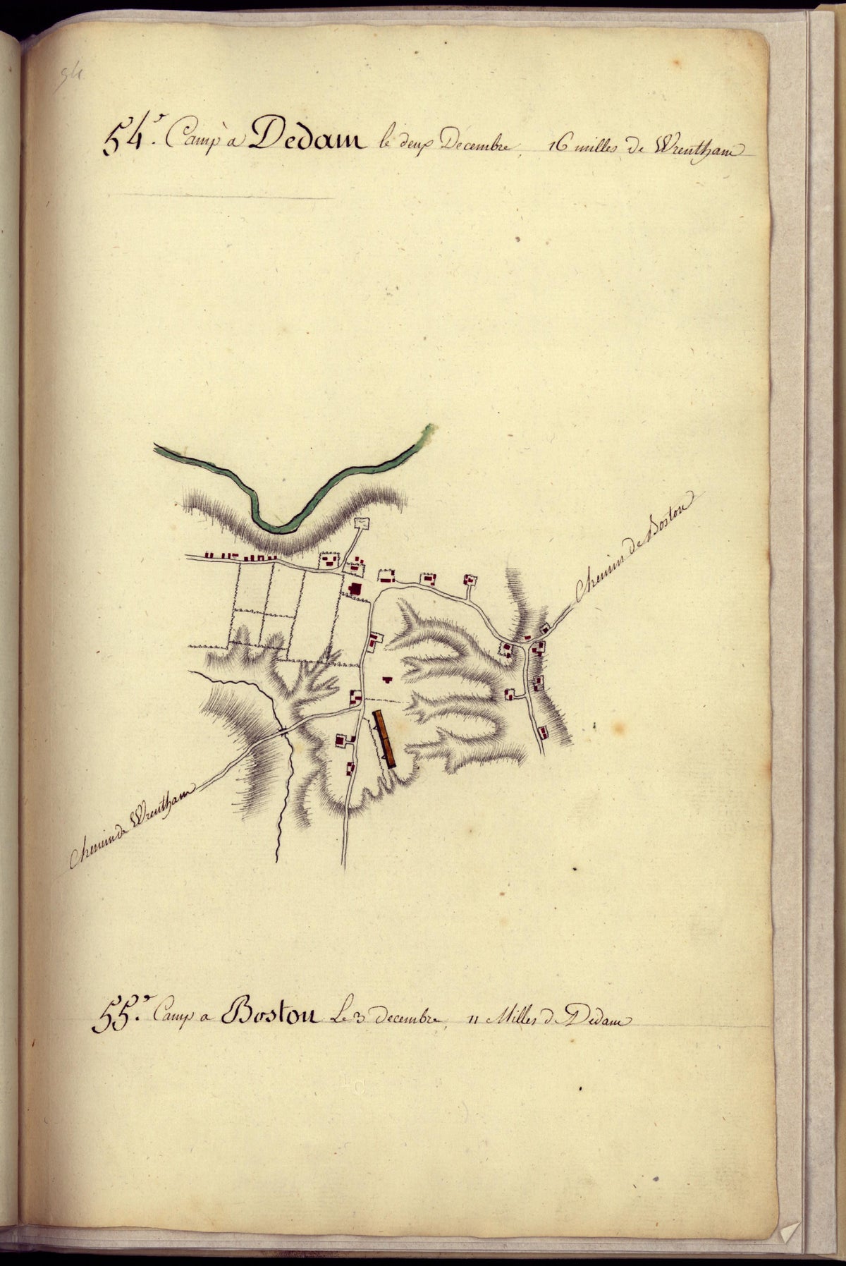 Camp a Dedam Camp a Boston from Amérique Campagne 1782 by Relic Map Company