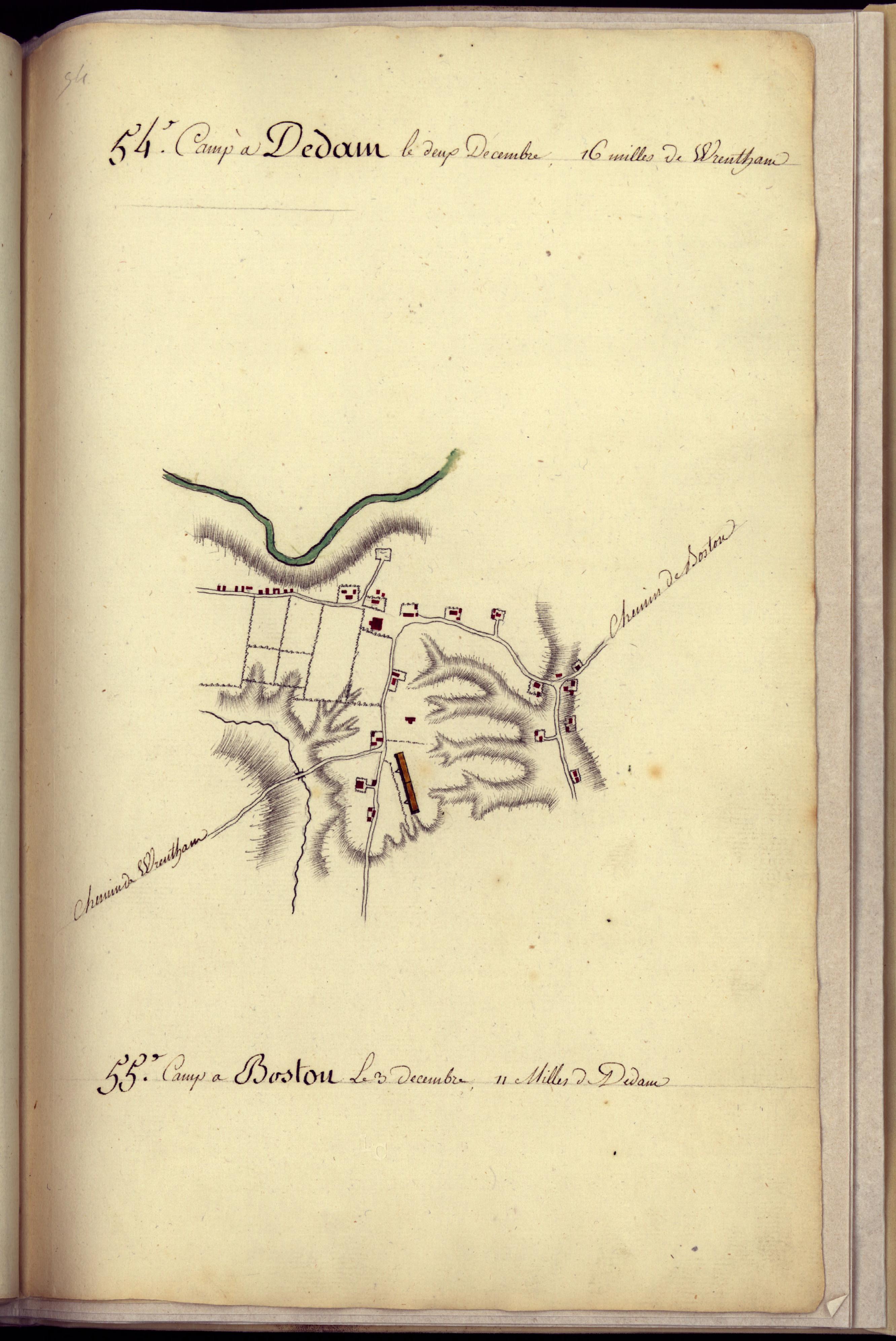 Camp a Dedam Camp a Boston from Amérique Campagne 1782 by Relic Map Company