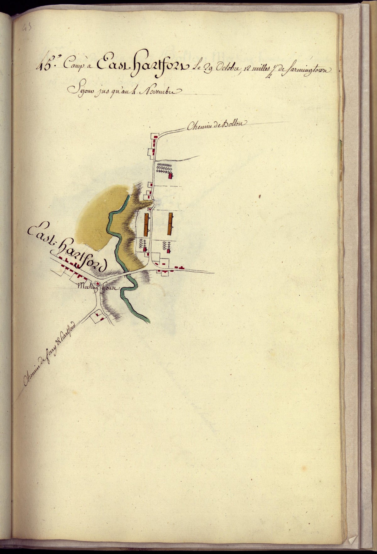 Camp a East Hartford from Amérique Campagne 1782 by Relic Map Company