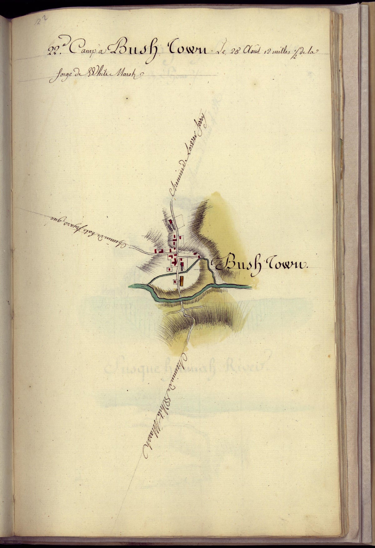 Camp a Bush Town from Amérique Campagne 1782 by Relic Map Company