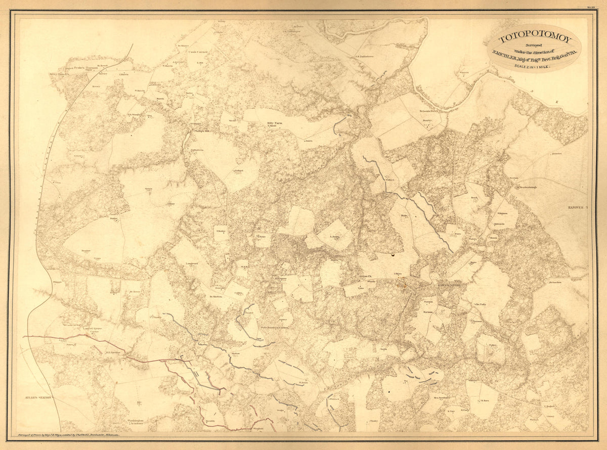 No. VII - Totopotomoy from Military Maps Illustrating the Operations of the Armies of the Potomac and James Against Richmond, May 4th, 1864 to April 9th, 1865 : Including Battlefields of the Wilderness, Totopotomoy, North Anna, Spottsylvania, … 1867 by Relic Map Company