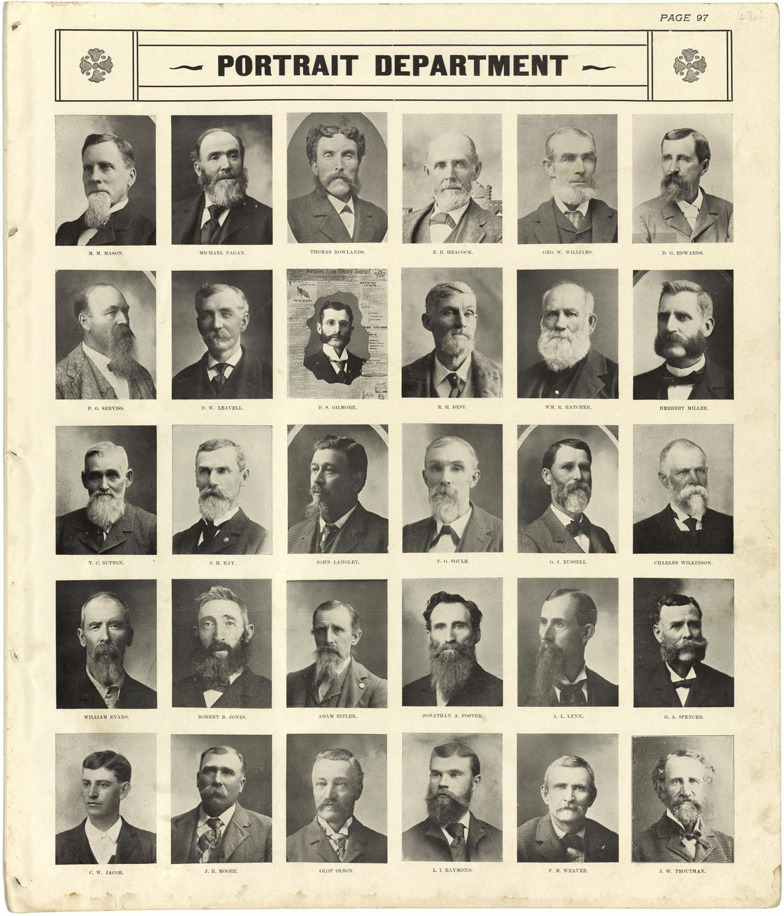 Portrait Department Continued from Standard Atlas of Lyon County, Kansas : Including a Plat Book of the Villages, Cities and Townships of the County, Map of the State, United States and World : Patrons Directory, Reference … 1901 by Relic Map Company