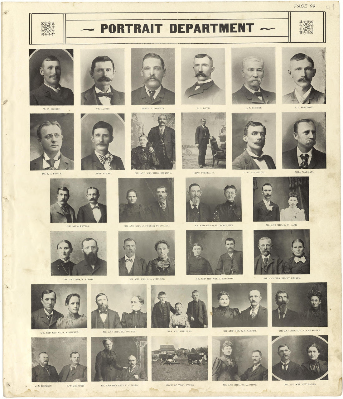 Portrait Department Continued from Standard Atlas of Lyon County, Kansas : Including a Plat Book of the Villages, Cities and Townships of the County, Map of the State, United States and World : Patrons Directory, Reference … 1901 by Relic Map Company