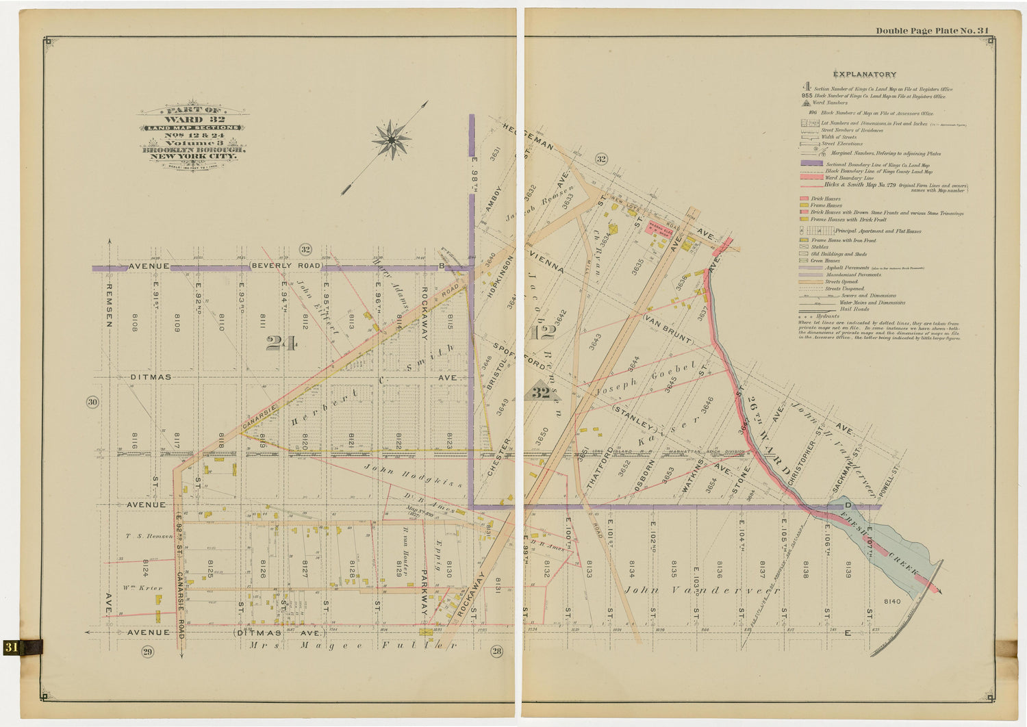 Image 66 of Atlas of the Brooklyn Borough of the City of New York : Originally Kings County, Complete In Three Volumes : Based Upon Official Maps and Plans On File In the Various City Offices In the Municipal Building and Registers Office (Hall of Rec... by Relic Map Company
