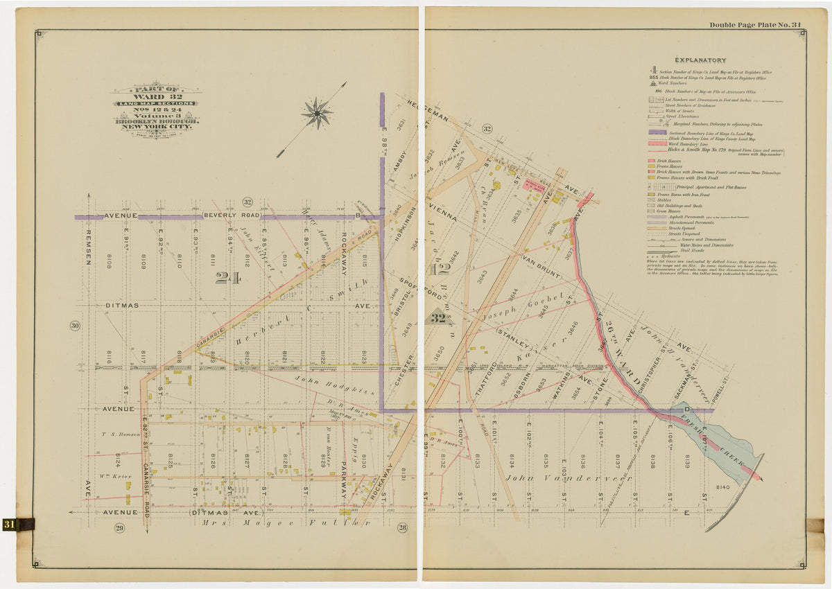 Image 66 of Atlas of the Brooklyn Borough of the City of New York : Originally Kings County, Complete In Three Volumes : Based Upon Official Maps and Plans On File In the Various City Offices In the Municipal Building and Registers Office (Hall of Rec... by Relic Map Company