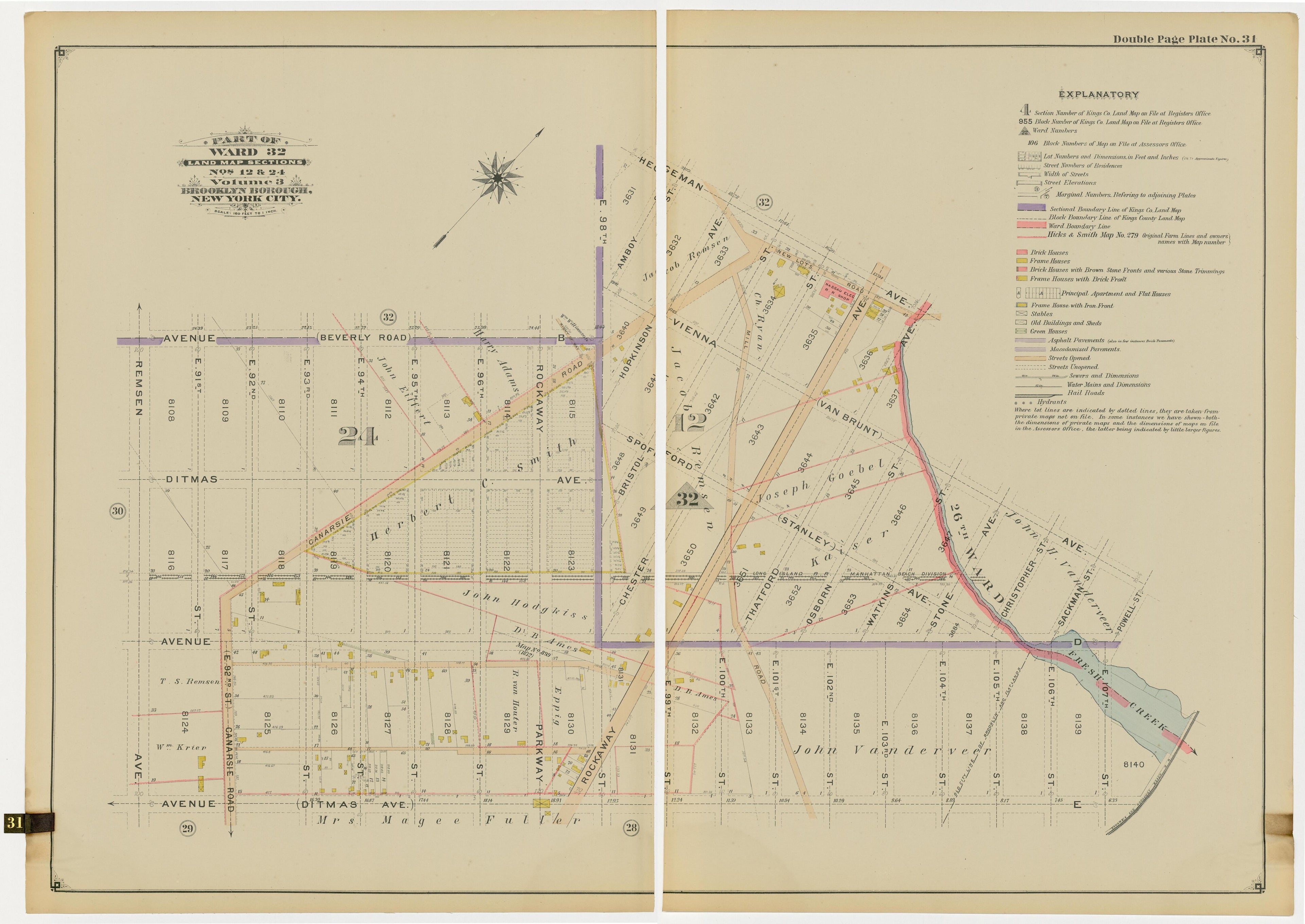 Image 66 of Atlas of the Brooklyn Borough of the City of New York : Originally Kings County, Complete In Three Volumes : Based Upon Official Maps and Plans On File In the Various City Offices In the Municipal Building and Registers Office (Hall of Rec... by Relic Map Company