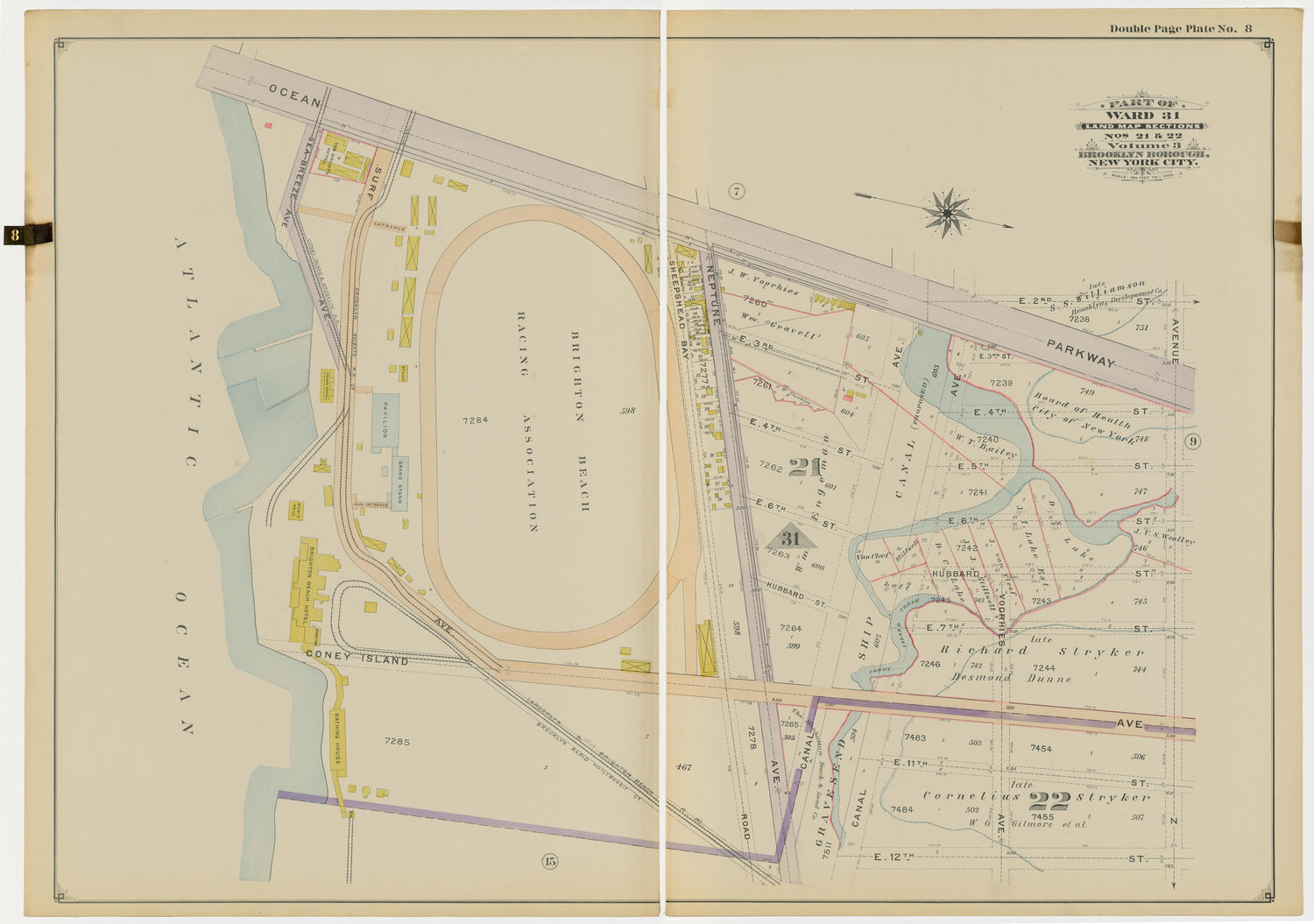 Image 20 of Atlas of the Brooklyn Borough of the City of New York : Originally Kings County, Complete In Three Volumes : Based Upon Official Maps and Plans On File In the Various City Offices In the Municipal Building and Registers Office (Hall of Rec... by Relic Map Company