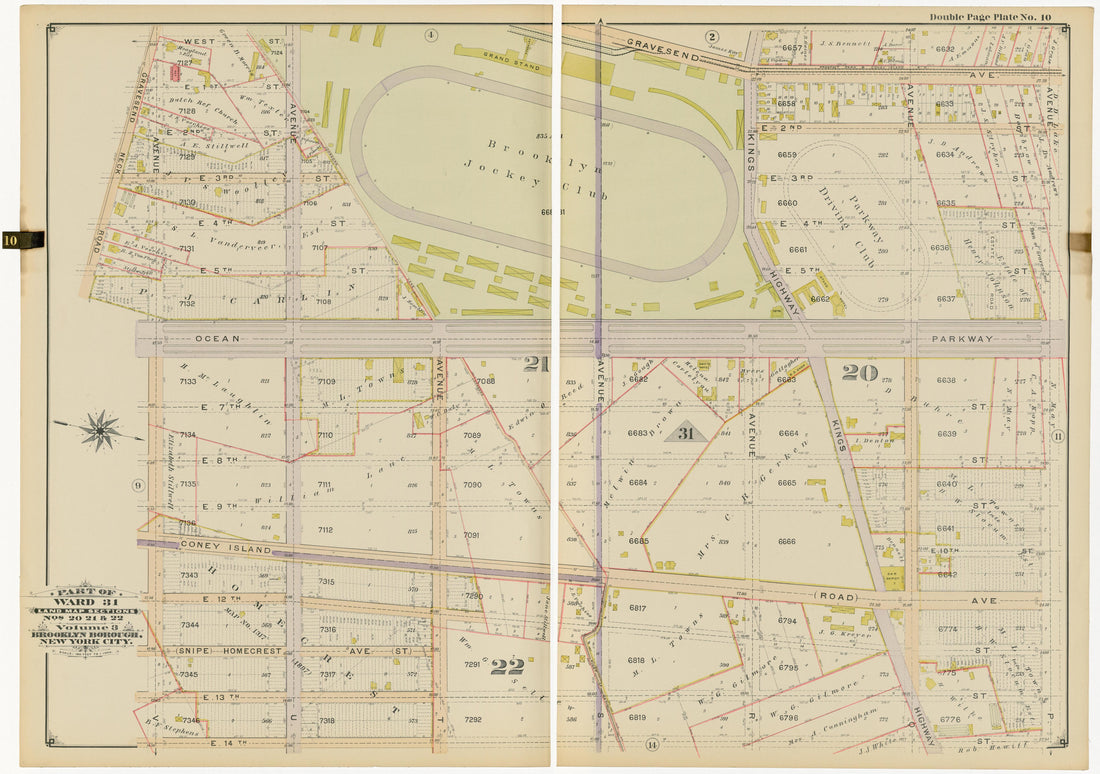 Image 24 of Atlas of the Brooklyn Borough of the City of New York : Originally Kings County, Complete In Three Volumes : Based Upon Official Maps and Plans On File In the Various City Offices In the Municipal Building and Registers Office (Hall of Rec... by Relic Map Company