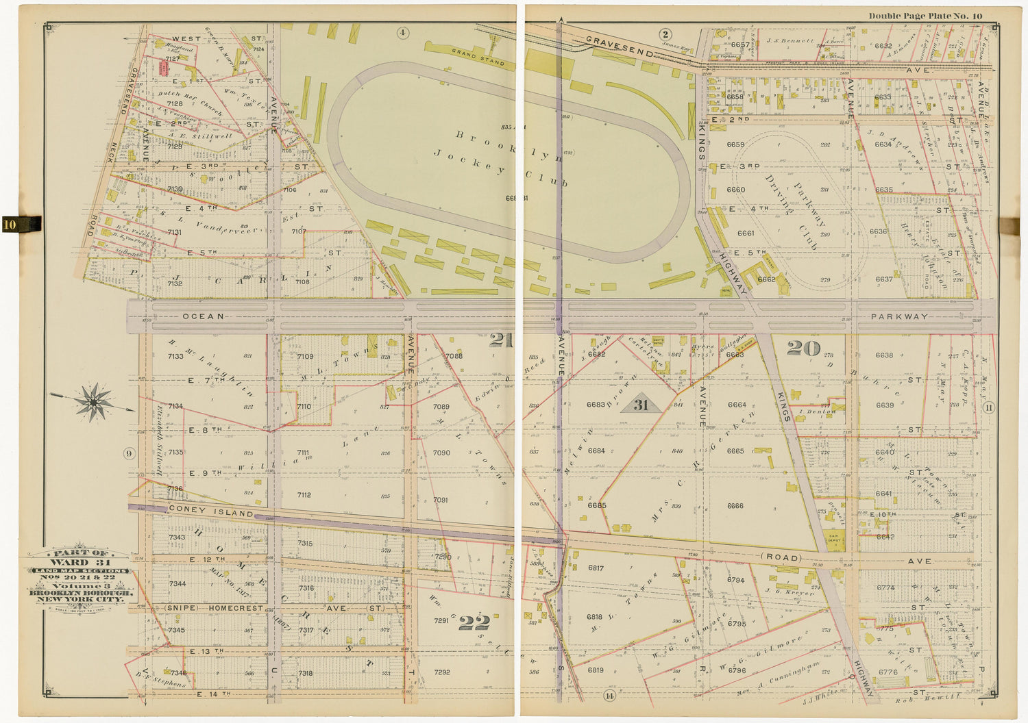 Image 24 of Atlas of the Brooklyn Borough of the City of New York : Originally Kings County, Complete In Three Volumes : Based Upon Official Maps and Plans On File In the Various City Offices In the Municipal Building and Registers Office (Hall of Rec... by Relic Map Company