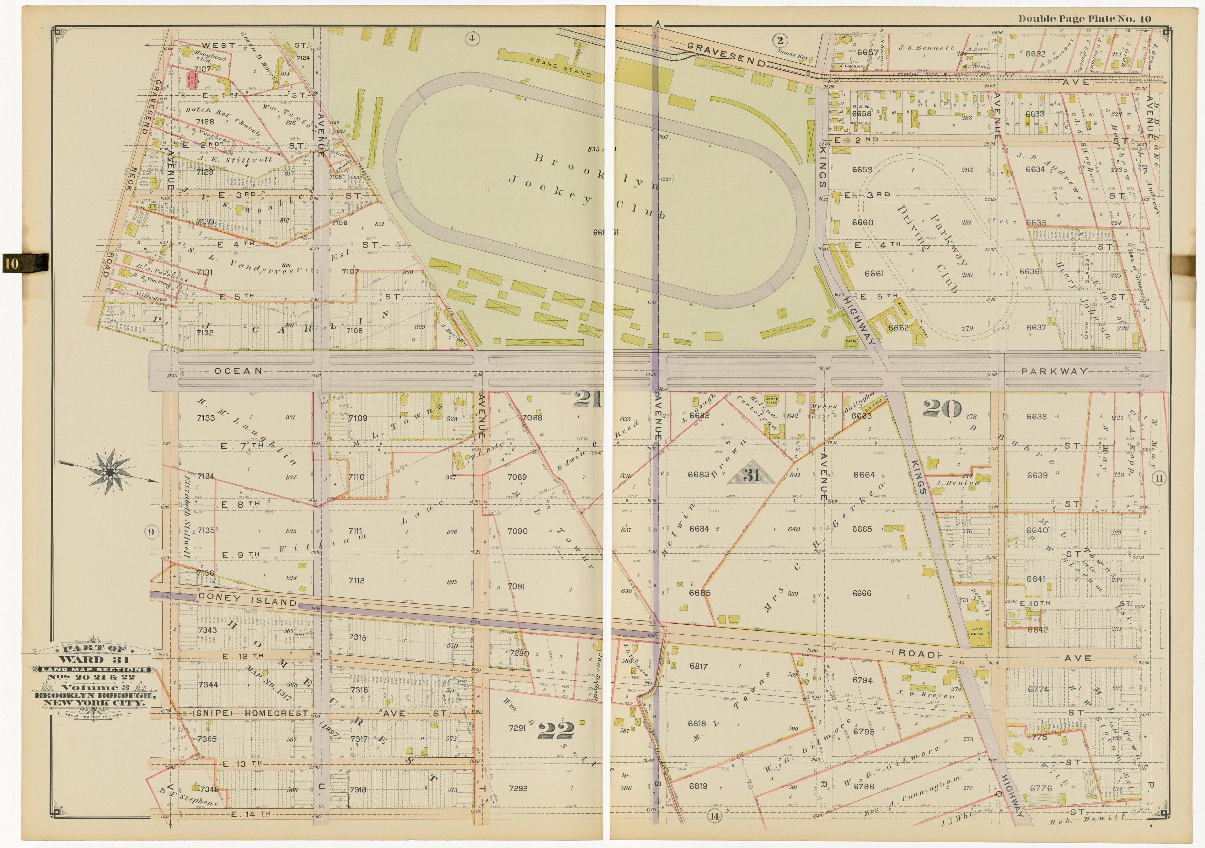 Image 24 of Atlas of the Brooklyn Borough of the City of New York : Originally Kings County, Complete In Three Volumes : Based Upon Official Maps and Plans On File In the Various City Offices In the Municipal Building and Registers Office (Hall of Rec... by Relic Map Company