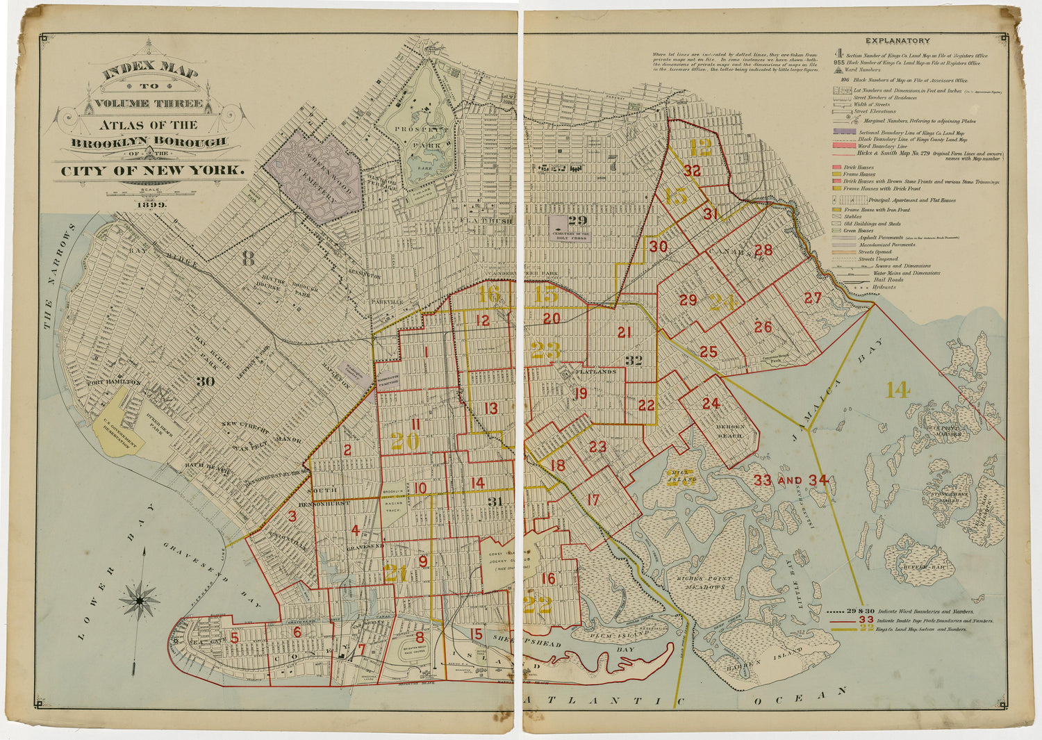 Image 4 of Atlas of the Brooklyn Borough of the City of New York : Originally Kings County, Complete In Three Volumes : Based Upon Official Maps and Plans On File In the Various City Offices In the Municipal Building and Registers Office (Hall of Reco... by Relic Map Company