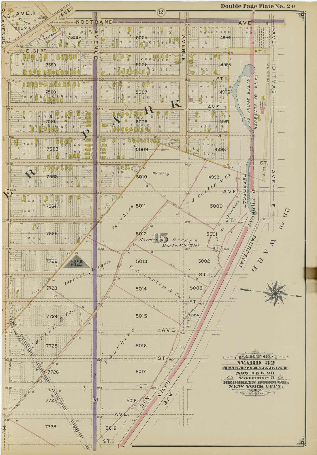 Image 45 of Atlas of the Brooklyn Borough of the City of New York : Originally Kings County, Complete In Three Volumes : Based Upon Official Maps and Plans On File In the Various City Offices In the Municipal Building and Registers Office (Hall of Rec... by Relic Map Company
