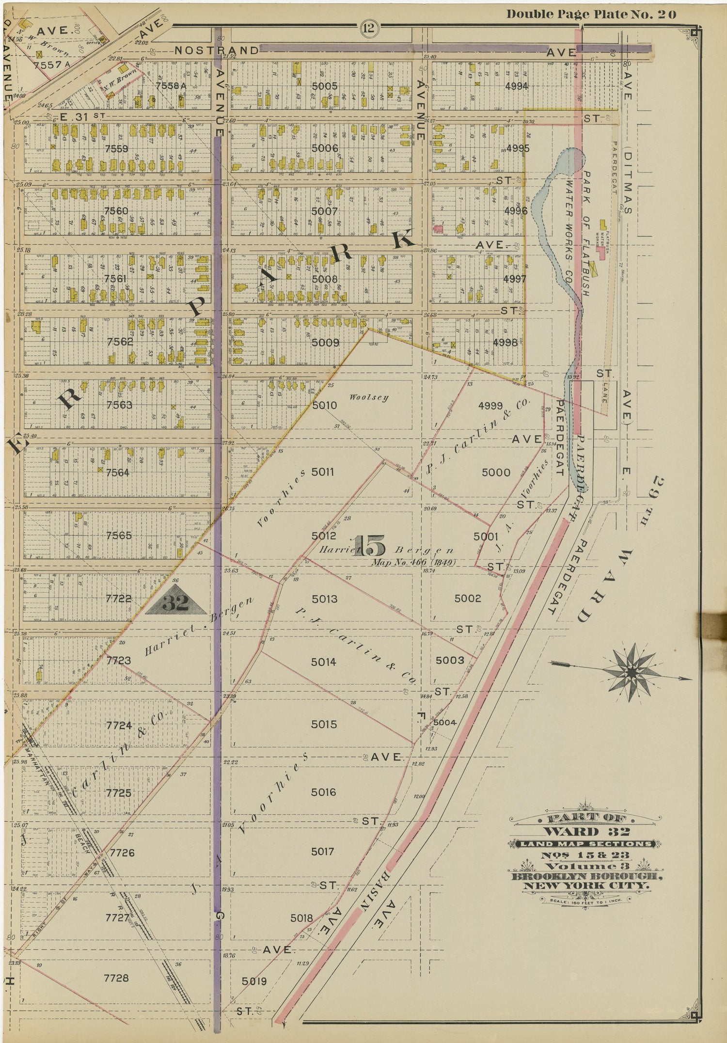 Image 45 of Atlas of the Brooklyn Borough of the City of New York : Originally Kings County, Complete In Three Volumes : Based Upon Official Maps and Plans On File In the Various City Offices In the Municipal Building and Registers Office (Hall of Rec... by Relic Map Company