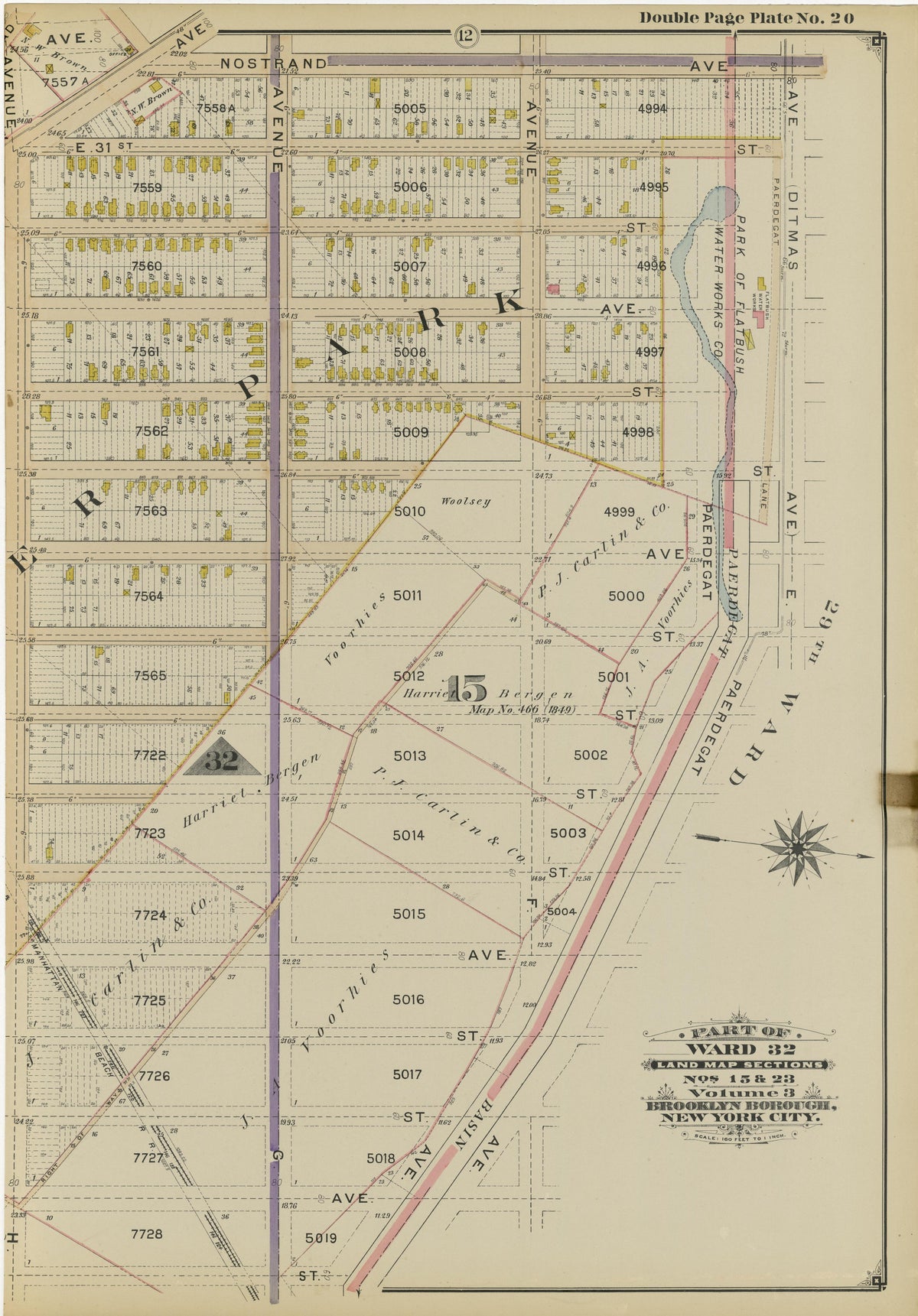 Image 45 of Atlas of the Brooklyn Borough of the City of New York : Originally Kings County, Complete In Three Volumes : Based Upon Official Maps and Plans On File In the Various City Offices In the Municipal Building and Registers Office (Hall of Rec... by Relic Map Company