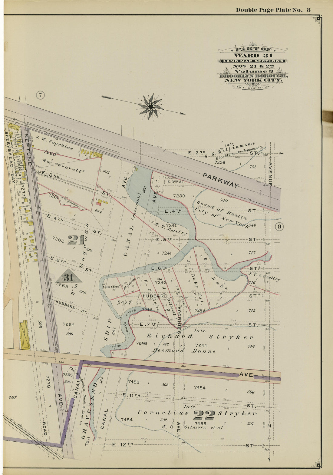 Image 21 of Atlas of the Brooklyn Borough of the City of New York : Originally Kings County, Complete In Three Volumes : Based Upon Official Maps and Plans On File In the Various City Offices In the Municipal Building and Registers Office (Hall of Rec... by Relic Map Company