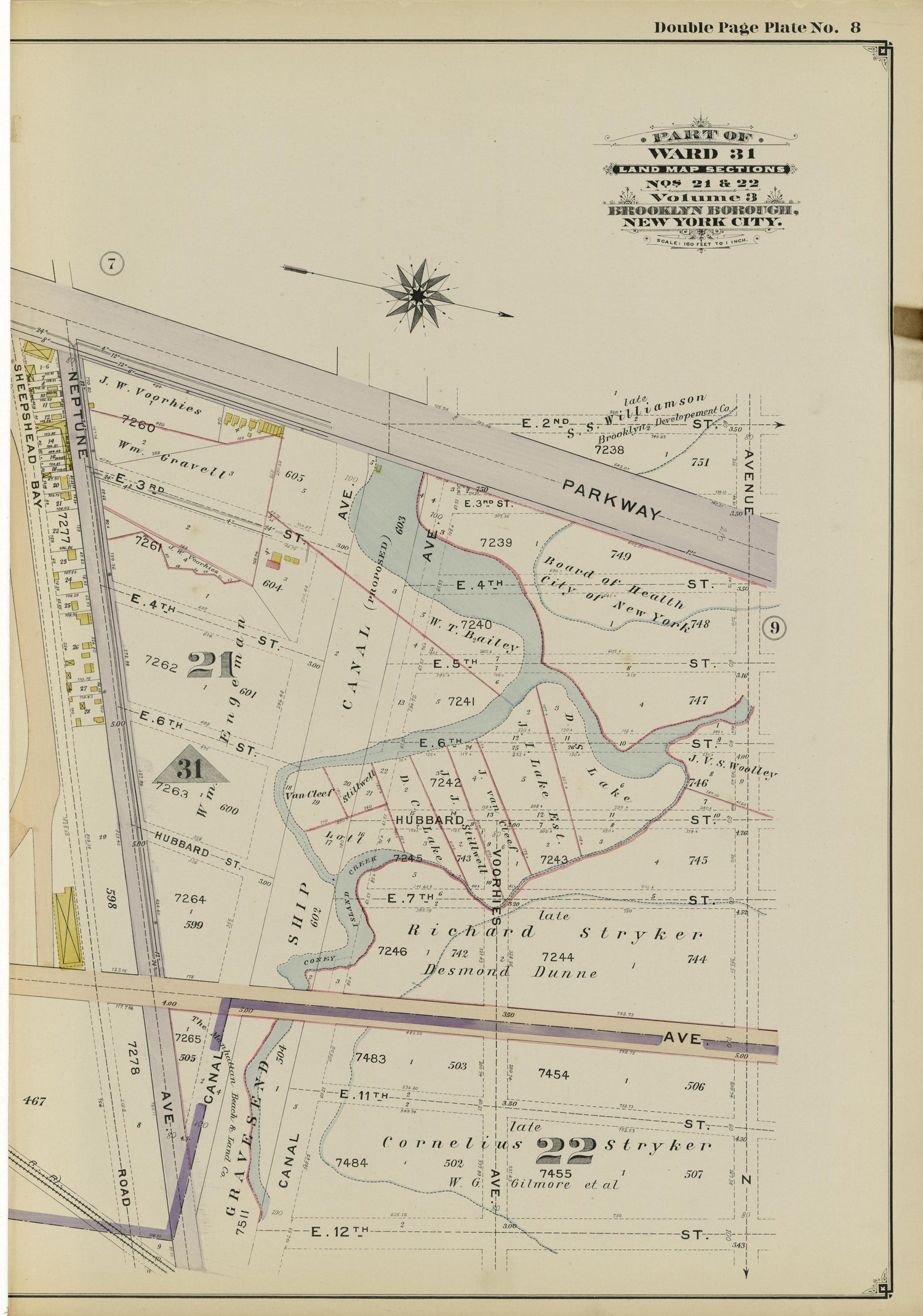 Image 21 of Atlas of the Brooklyn Borough of the City of New York : Originally Kings County, Complete In Three Volumes : Based Upon Official Maps and Plans On File In the Various City Offices In the Municipal Building and Registers Office (Hall of Rec... by Relic Map Company