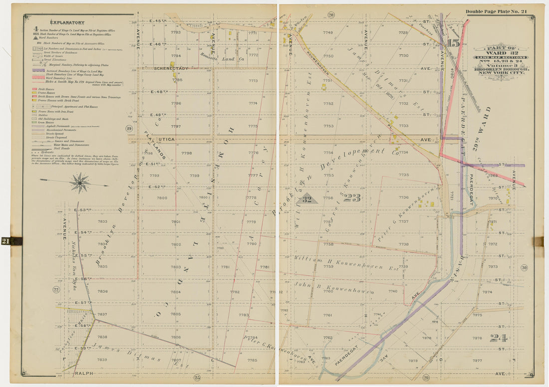 Image 46 of Atlas of the Brooklyn Borough of the City of New York : Originally Kings County, Complete In Three Volumes : Based Upon Official Maps and Plans On File In the Various City Offices In the Municipal Building and Registers Office (Hall of Rec... by Relic Map Company