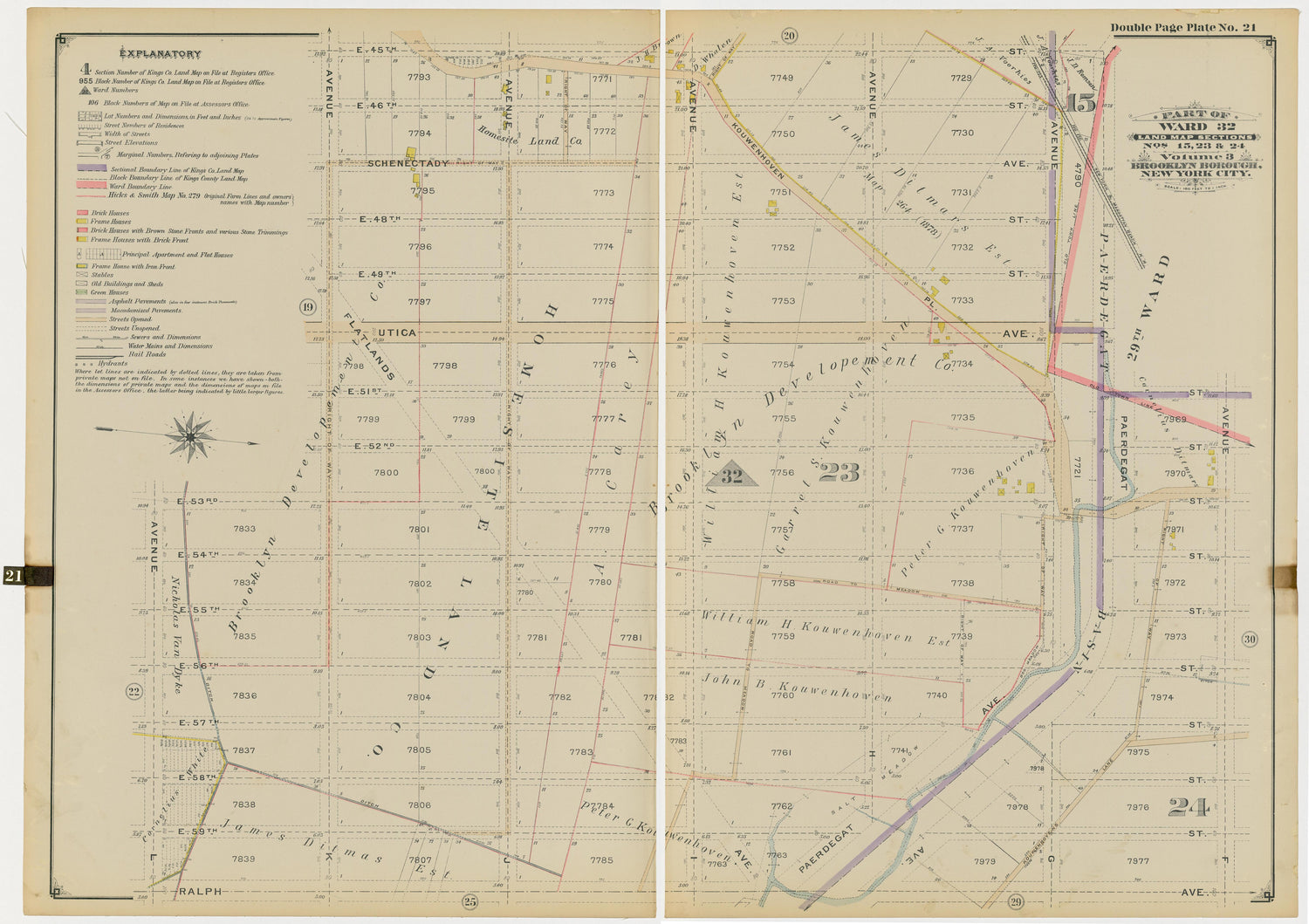 Image 46 of Atlas of the Brooklyn Borough of the City of New York : Originally Kings County, Complete In Three Volumes : Based Upon Official Maps and Plans On File In the Various City Offices In the Municipal Building and Registers Office (Hall of Rec... by Relic Map Company