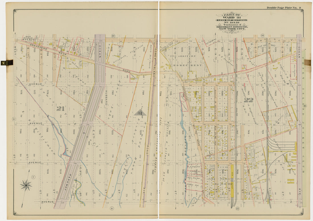 Image 22 of Atlas of the Brooklyn Borough of the City of New York : Originally Kings County, Complete In Three Volumes : Based Upon Official Maps and Plans On File In the Various City Offices In the Municipal Building and Registers Office (Hall of Rec... by Relic Map Company