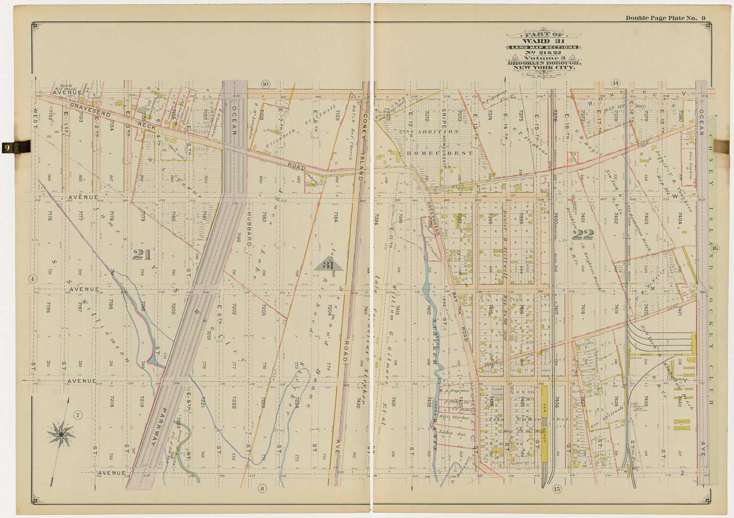 Image 22 of Atlas of the Brooklyn Borough of the City of New York : Originally Kings County, Complete In Three Volumes : Based Upon Official Maps and Plans On File In the Various City Offices In the Municipal Building and Registers Office (Hall of Rec... by Relic Map Company